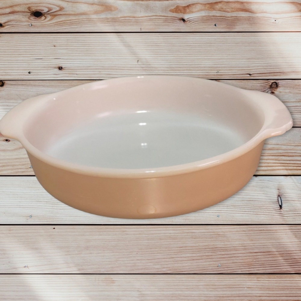 Vintage Fire King Peach Luster 8 Inch Pie Casserole Baking Dish